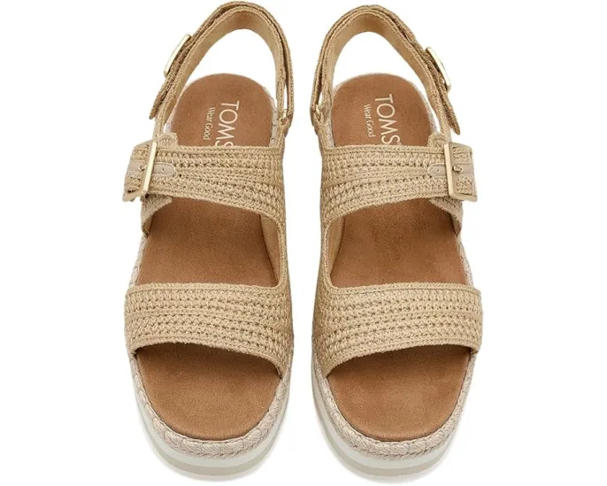 Сандалии TOMS Giana на платформе с регулируемой застежкой на липучке