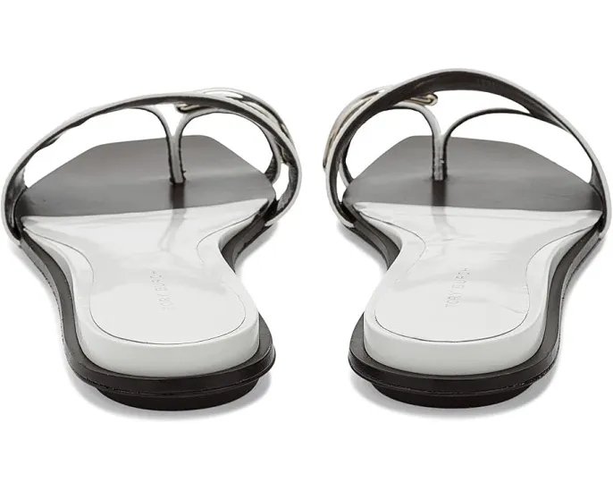 Сандалии Tory Burch Romy Slides на плоской подошве из кожи