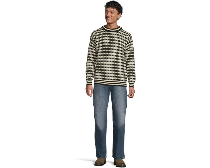 Унисекс свитер Skipsleia с полосатым узором и классическим воротником