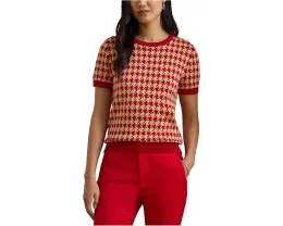 Свитер Lauren Ralph Lauren с коротким рукавом и узором «гусиная лапка»