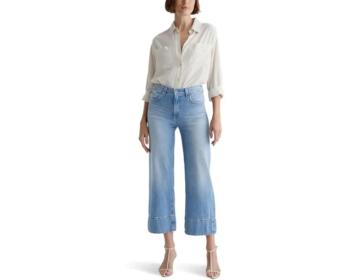 Джинсы AG Jeans Saige средней посадки с широкими штанинами Dana Point