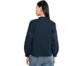 Блуза Madewell с высоким воротником и вставками из кружева