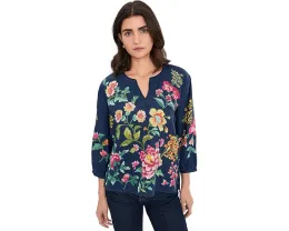 Блуза Johnny Was из льна с разрезом на горловине и вышивкой