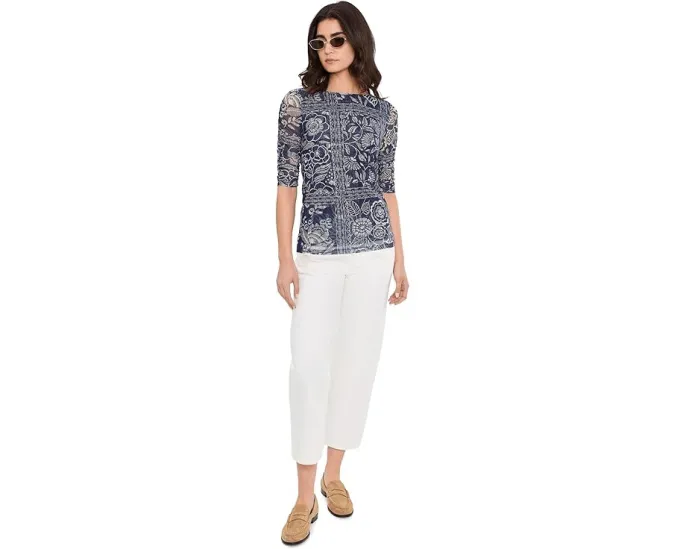 Johnny Was топ с рукавами-фонариками из сетки