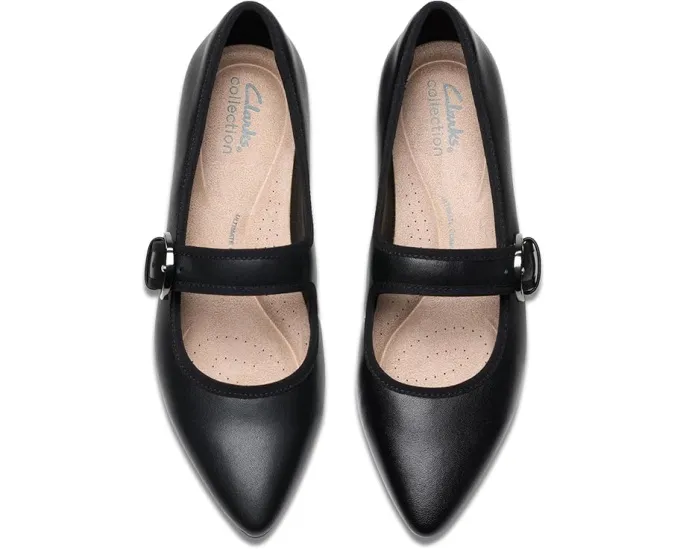 Туфли Clarks Natalyn May с острым носком на квадратном каблуке и пряжкой