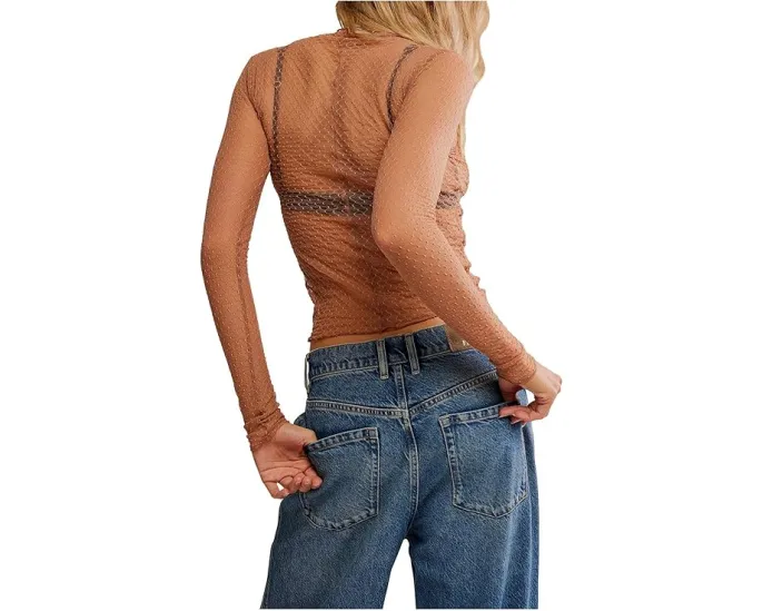 Топ Free People Minding My Business из сетки с рюшами