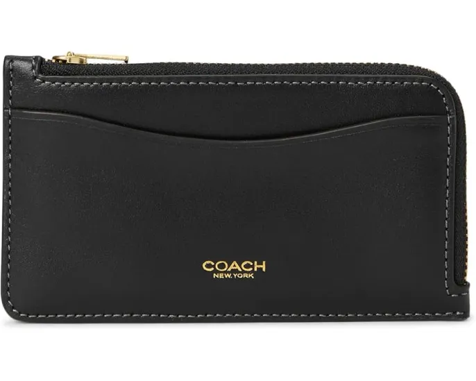 Маленький картхолдер COACH Small Zip Card Case на молнии из кожи