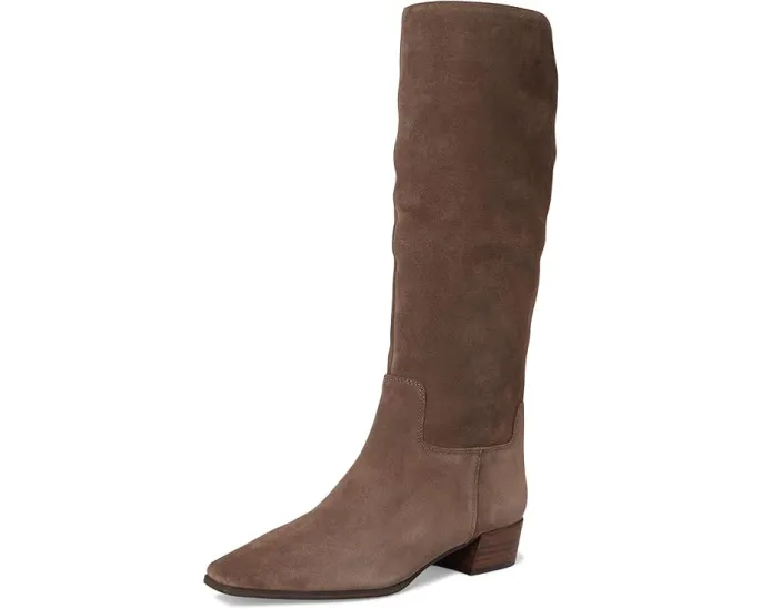 Vince Camuto Ботинки Pavla до колена из кожи с крокодиловым тиснением на устойчивом каблуке