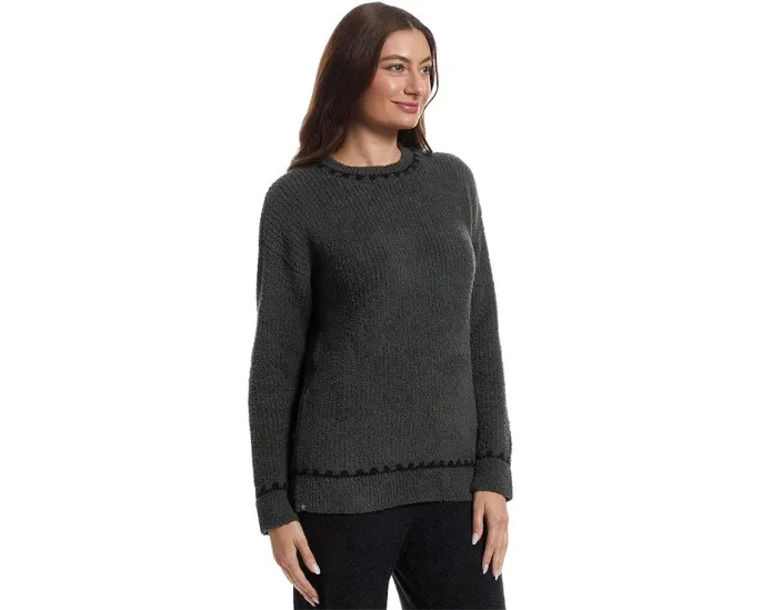 Свитер Barefoot Dreams Cozychic Ribbed с отделкой петельным швом и ребристым узором