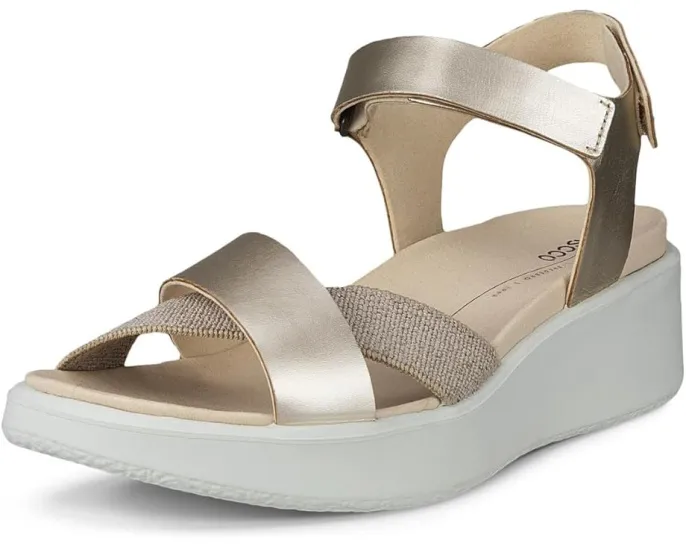 Сандалии ECCO Flowt Wedge Luxury Crossband с клиновидным каблуком и регулируемой лодыжечной лямкой