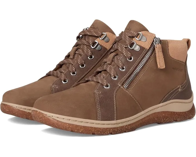 Clarks Orlene Top Waterproof с водонепроницаемым верхом из нубука и подошвой из рисовой шелухи