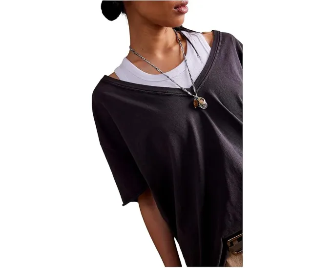 Футболка Free People Nina Tee V с V-образным вырезом и свободным кроем