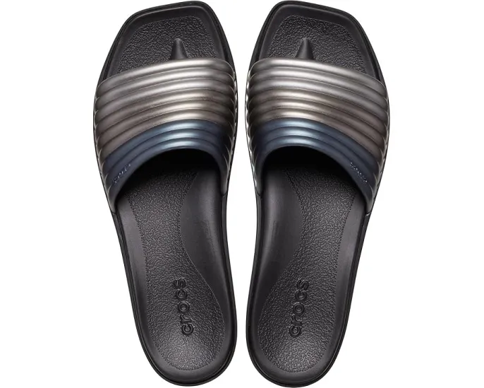 Сандалии-слипоны Crocs Miami с квадратным носком и ребристым ремешком