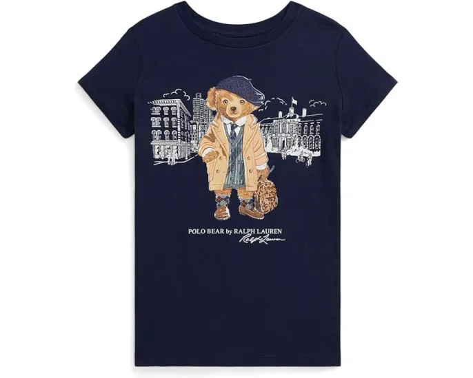 Футболка Polo Ralph Lauren Kids из хлопкового джерси с медвежонком Polo Bear для старших детей