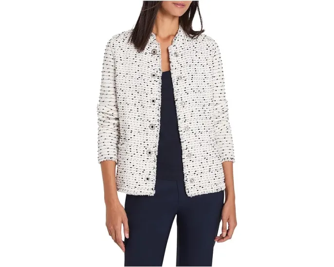 Вязаная куртка NIC+ZOE Nep Weave Military Fringe Mix с погонами