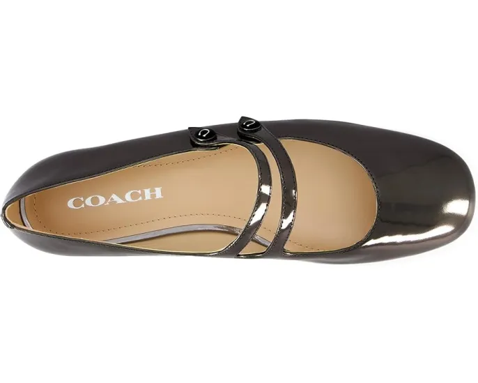 Туфли Mary Jane Winley Metallic Leather от COACH с квадратным носком