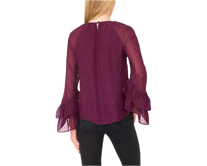 Блуза CeCe с ярусными рукавами и шнуровкой на груди