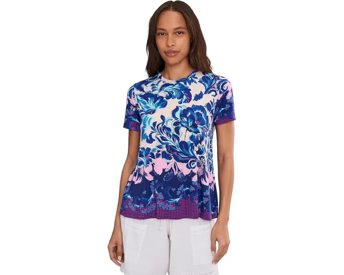 Футболка Johnny Was The Janie Favorite с коротким рукавом и круглым вырезом