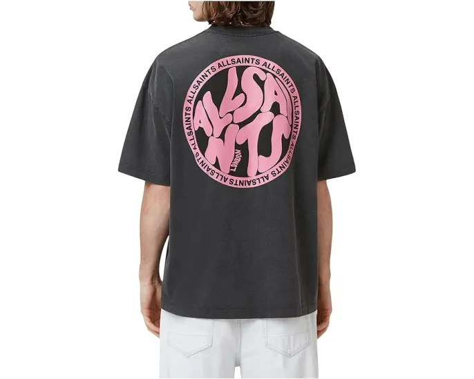 Футболка AllSaints Distortion с коротким рукавом и принтом на груди и спине