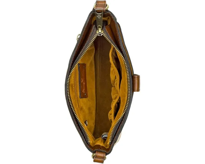 Сумка Patricia Nash Aimee C/B через плечо из натуральной кожи с латунной фурнитурой