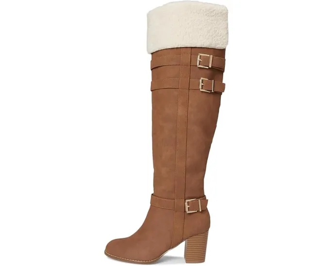 Ботинки Journee Collection Alyza с меховым воротником и застежками