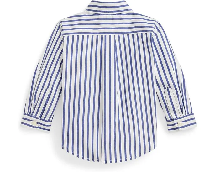 Детская рубашка в полоску Polo Ralph Lauren Kids из хлопкового поплина с вышитым пони