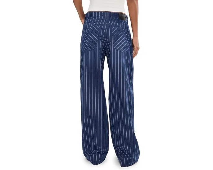 Джинсы Striped Nia BF с низкой посадкой и прямым кроем Free People