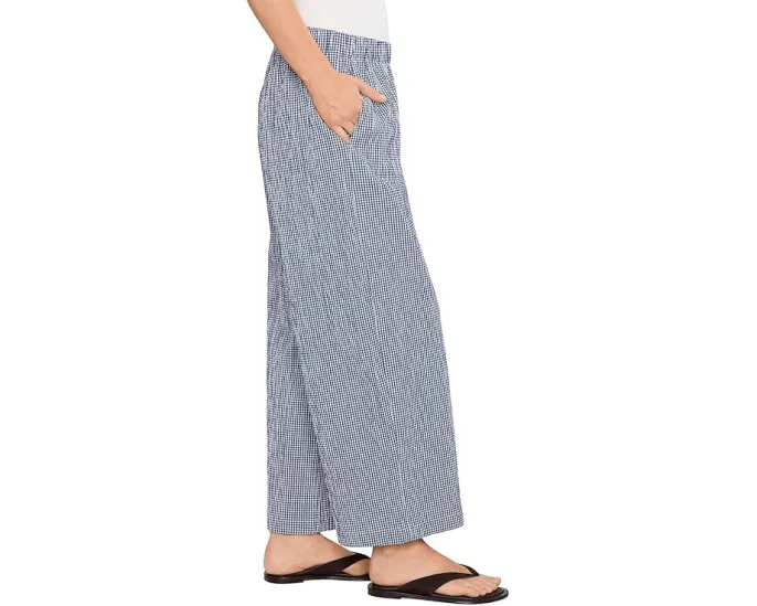 Eileen Fisher широкие брюки с клеткой из органического хлопка