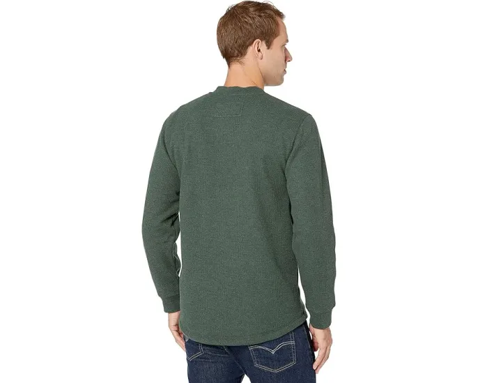 Хенли L.L.Bean Katahdin Iron Works с вафельной вязкой и планкой на пуговицах