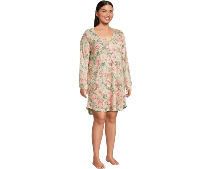 Ночная сорочка Karen Neuburger с длинным рукавом и отделкой пико