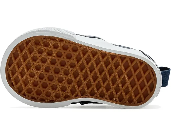 Слипоны Vans Kids Slip On V из холста с боковой липучкой и мягким воротником