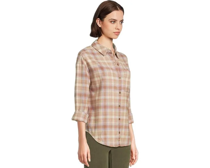 Royal Robbins фланелевая рубашка из органического хлопка с длинным рукавом и воротником