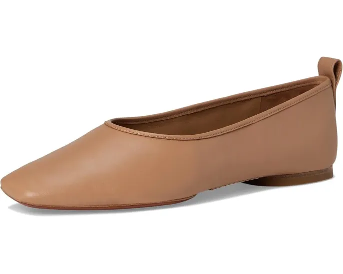 Vince балетки Vivian Slip-Ons из кожи цвета чай с квадратным носком