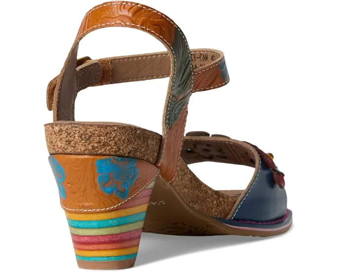 Сандалии Bluesky с цветочными аппликациями и конусным каблуком