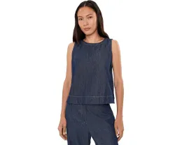 Топ Eileen Fisher из легкого органического денима с круглым вырезом