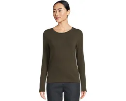 Eileen Fisher полупрозрачная футболка с длинным рукавом и круглым вырезом