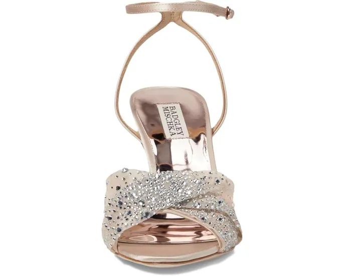 Босоножки Badgley Mischka Cameryn на каблуке с атласным верхом и застежкой на щиколотке