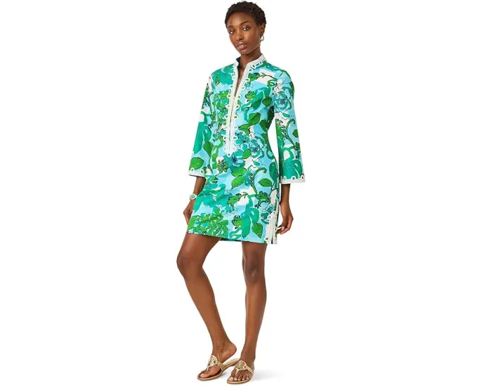 Платье Shealyn 3/4 Sleeve Stretch от Lilly Pulitzer с кружевной отделкой и цветочным принтом