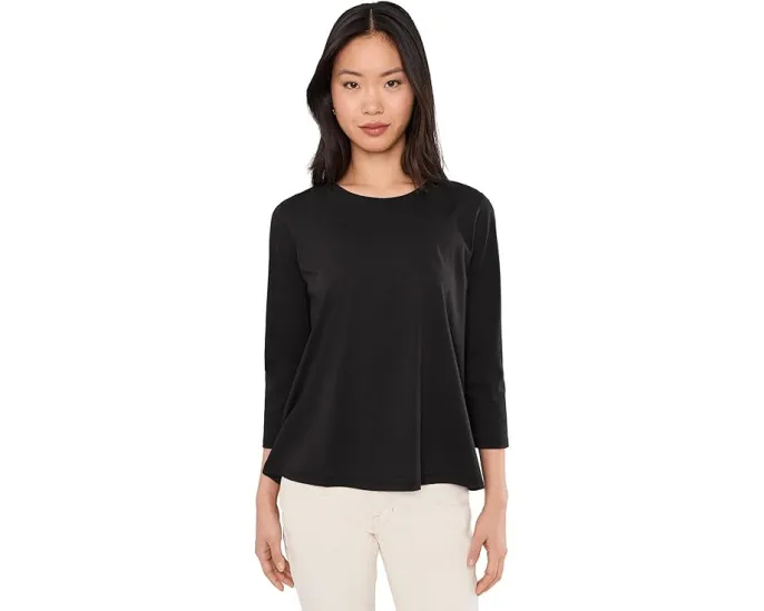 Футболка EILEEN FISHER из органического пима-хлопка с круглым вырезом