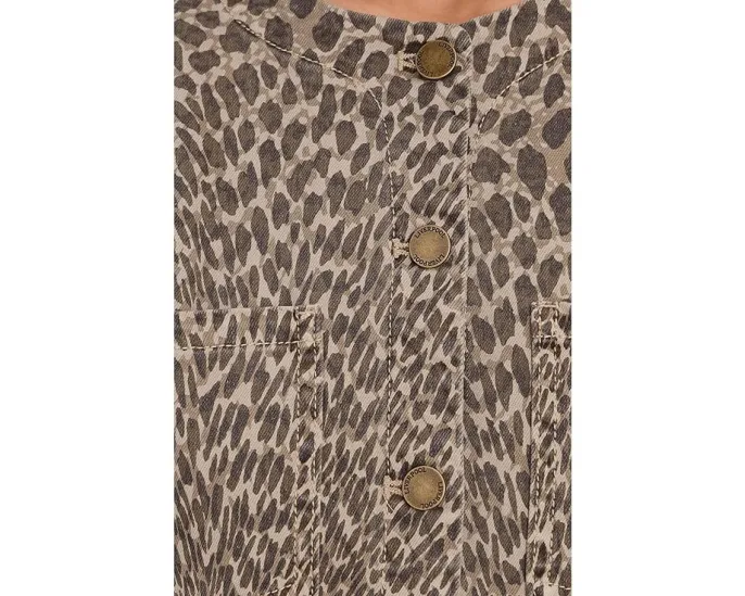 Джинсовый жилет Liverpool Los Angeles с круглым вырезом и разрезом спереди