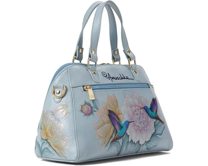Сумка Anuschka Wide Organizer Satchel 695 с ручной росписью и множеством отделений
