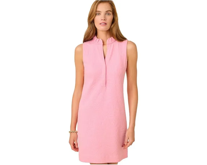 Платье Elsey Shift от Lilly Pulitzer с воротником-рюшем и прямой посадкой