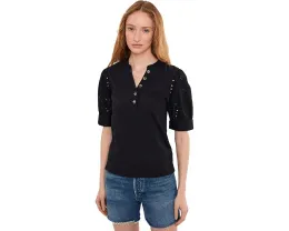 Блузка Elbow Puff Sleeve Mixed Media Lace от CeCe с пышными рукавами