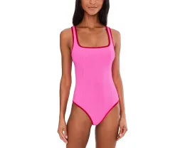 Цельный купальник Cala с квадратным вырезом и контрастным кантом