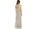 Вечернее платье Adrianna Papell Metallic Knit с драпированным вырезом
