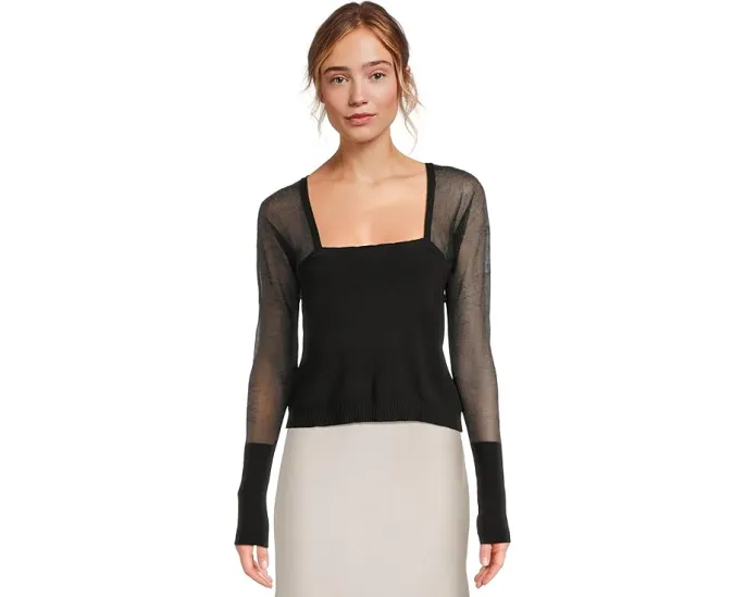 Free People Топ Night After Night с квадратным вырезом и длинным рукавом