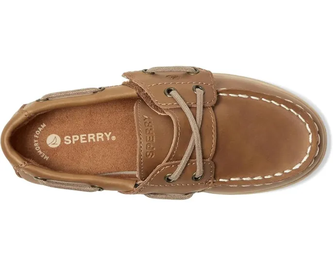 Детские мокасины Sperry Cup II с эластичными шнурками и стелькой из пены с эффектом памяти