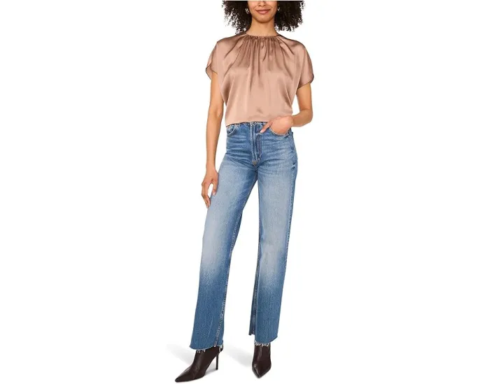 Топ Vince Camuto с короткими рукавами и сборкой на вороте