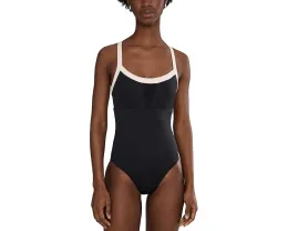 Цельный купальник Nike Bold Color Block V-back с сетчатыми вставками