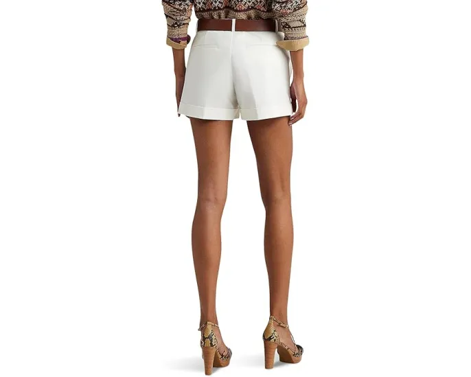 Хлопковые шорты Lauren Ralph Lauren Pleated Double-Faced с высокой талией
